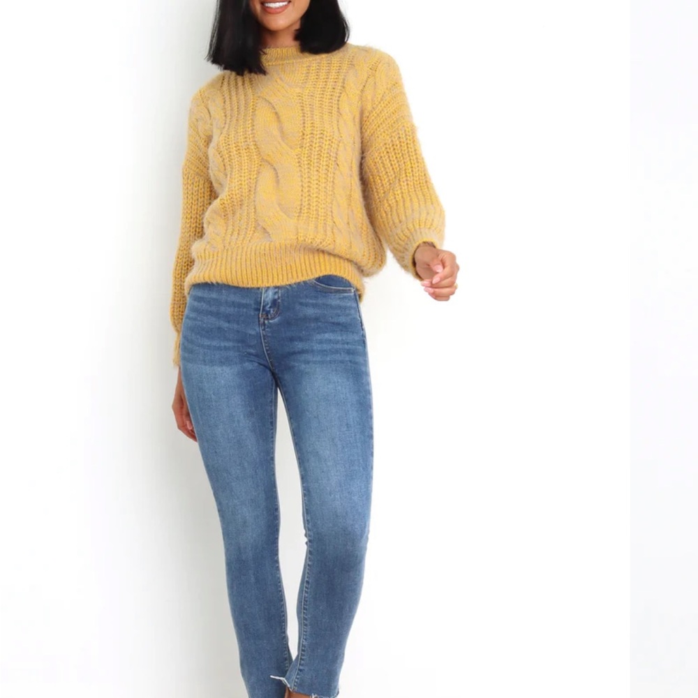 JESSICA KNIT SWEATER - MUSTARD